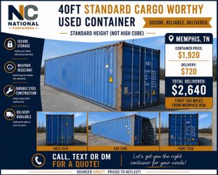 40FT Standard Cargo Worthy Container – Memphis TN