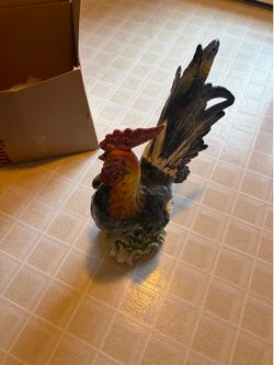 32" Vintage Intrada Italy Ceramic Rooster Floor Statue - As Is