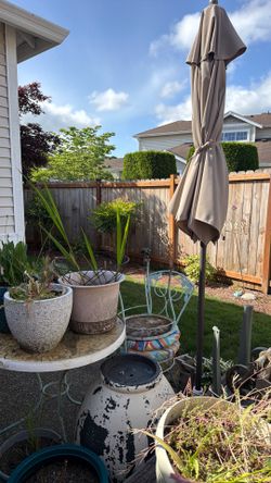 Patio furniture and planters