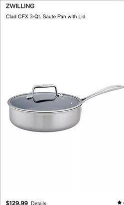 ZWILLING Spirit 3-ply 3-qt Stainless Steel Pan - Electric, Gas or Induction...