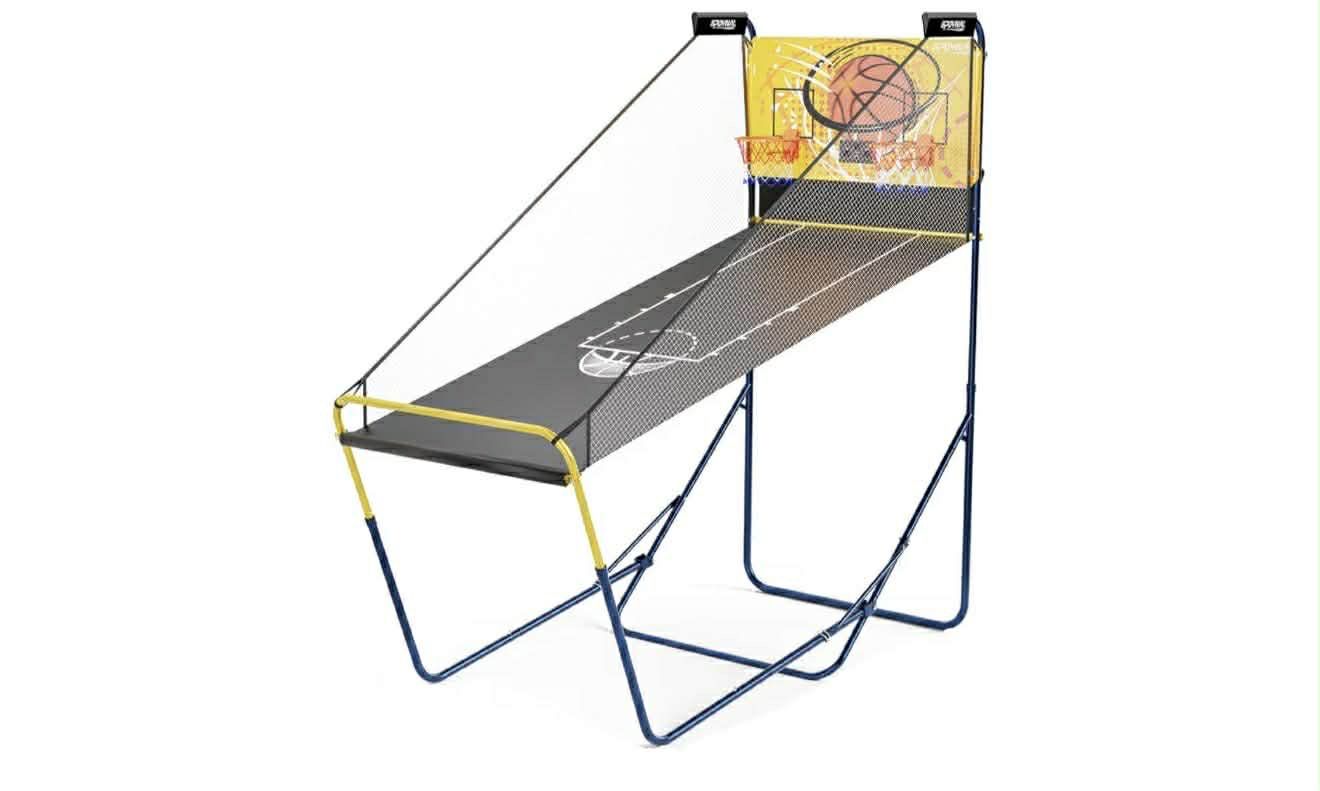 Brand New In The Box- Dual Shot Basketball Arcade Machine for Home with Adjustable on Front & Back - Indoor Basketball Game with Electronic Scoring, F