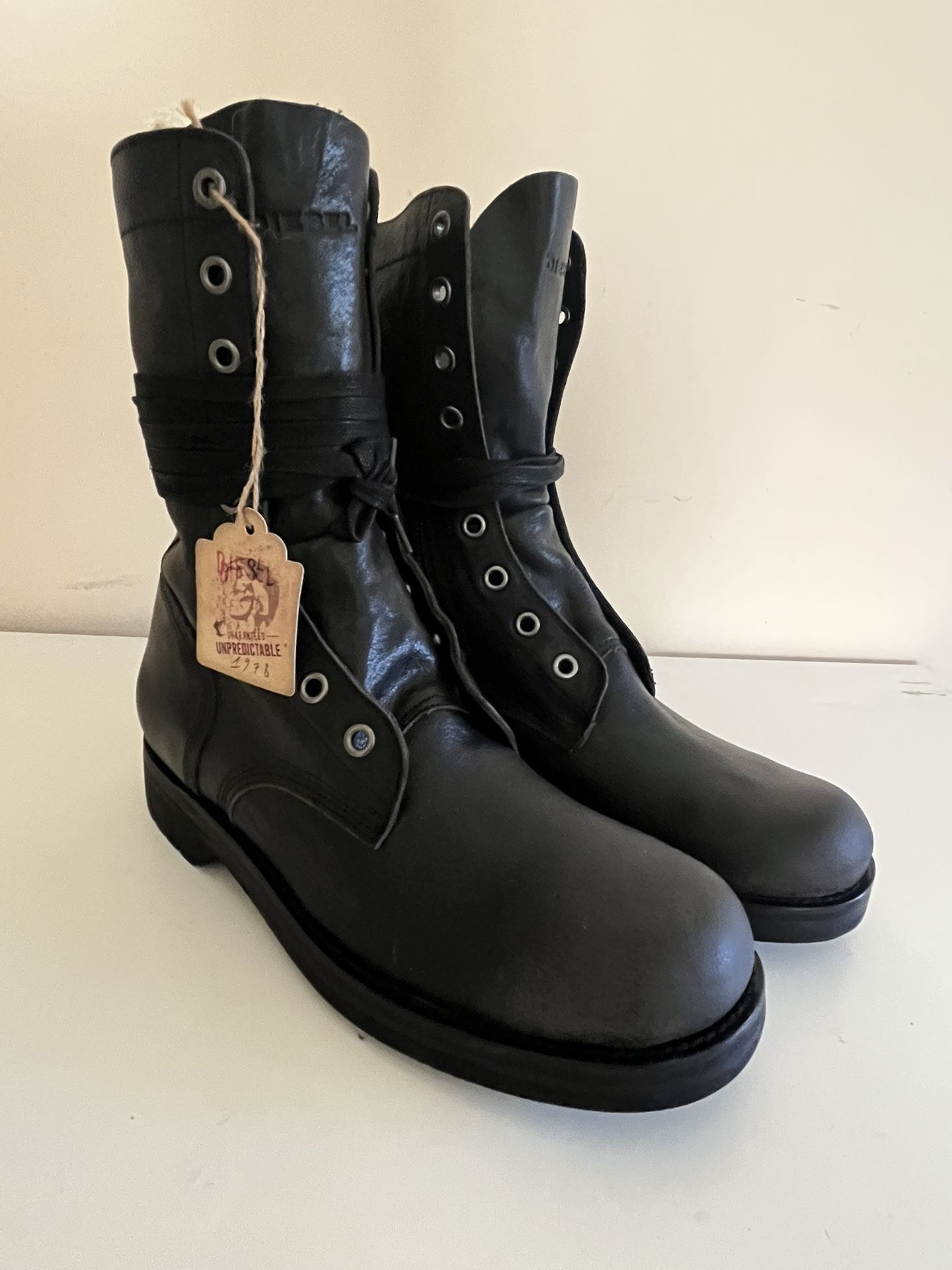 Vintage Diesel Ruggst D-Komtop Leather Casual Dress Boots