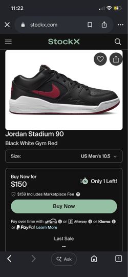 Jordan Stadium 90 Black White Gym Red (10.5)