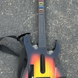 Nintendo Wii Guitar Hero World Tour Sunburst Guitar With Strap 95455.805 Tested