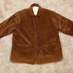 BLAIR Corduroy Faux Sherpa Lined Barn Jacket Women’s TAN/Brown Size 2XL- CLEAN!