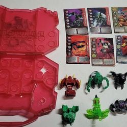 Lot of 8 Bakugan Battle Brawlers with case & cards
