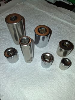 7 Sockets, 1" 15/16, 13/16, 11/16, 5/8, 9/16, 1/2 Crafman