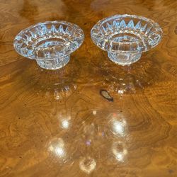 Pair Of Crystal Candlestick Holders 