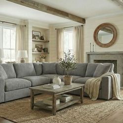 SECTIONAL GRAY  FABRIC  (F6710) $899 DELIVER AVAILABLE