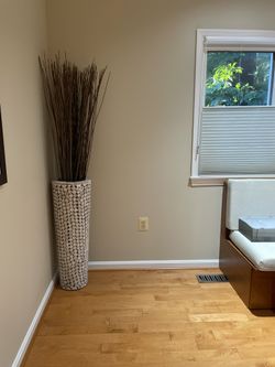 2 Wooden Floor Vases