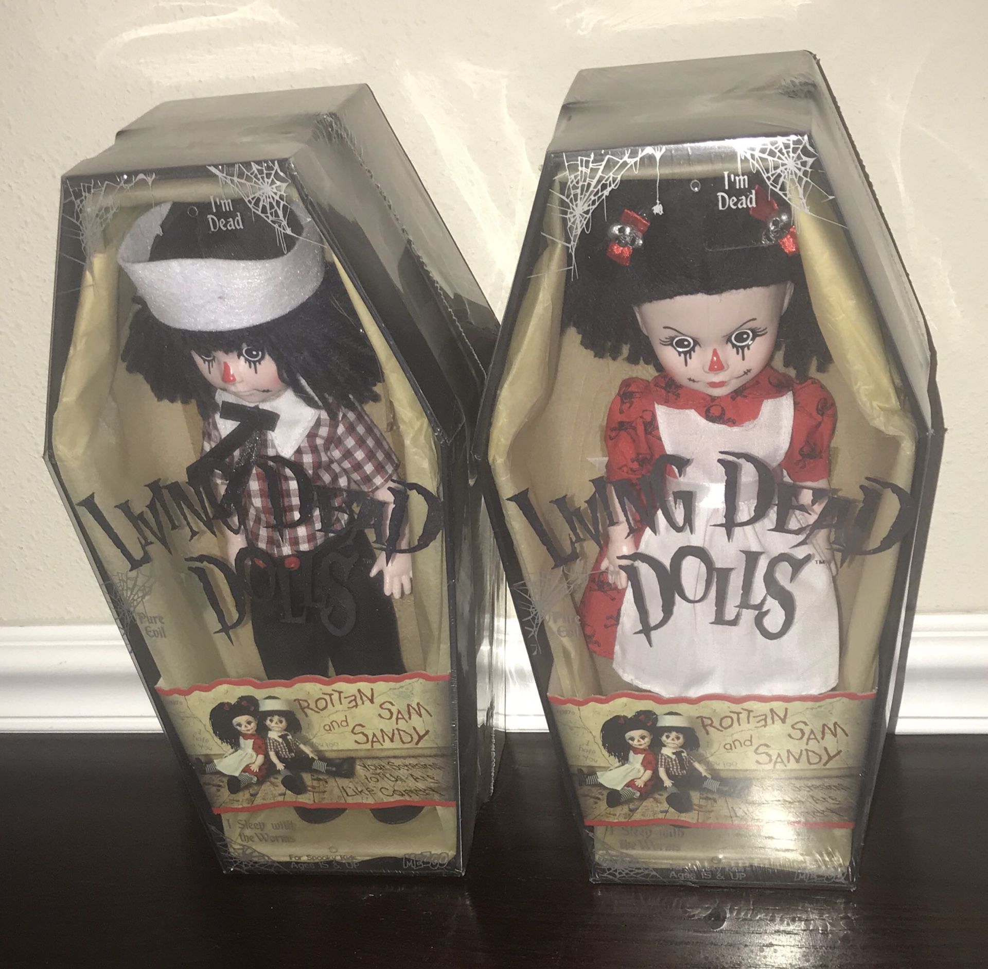 New Living Dead Doll Rotten Sam and Sandy Firm $75 “ Raggedy Anne and Andy