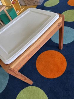 Kids Wooden Sensory Play Table with Tray