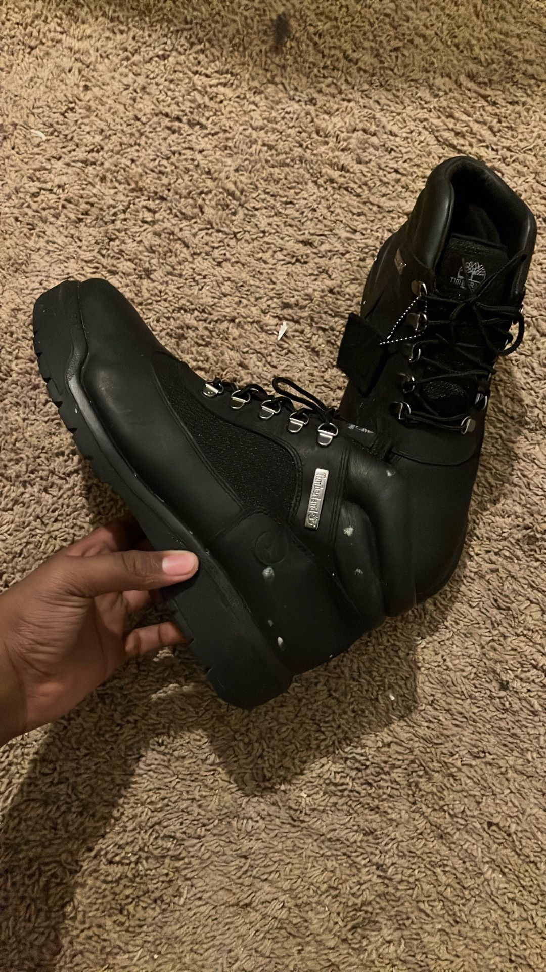 Black Timberlands And The Size Is 11
