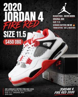 Air Jordan 4 Retro Fire Red 2020 Size 11.5