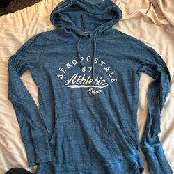 Aeropostale Blue Hooded Shirt M