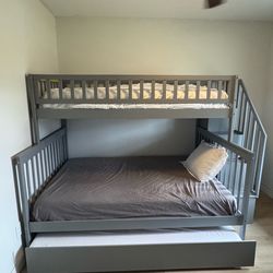 Bunk bed- twin over full with twin trundle
