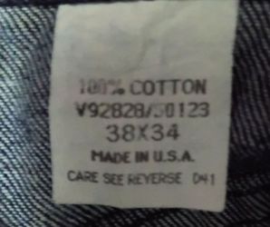 New no tags Roebucks Men's Blue Dark Wash Straight Leg Regular Fit Cotton Denim 5-Pocket