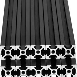 10pcs 2000mm T Slot 2020 Aluminum Extrusion European Standard Anodized Linear Rail for 3D Printer Parts and CNC DIY Black(78.7'')