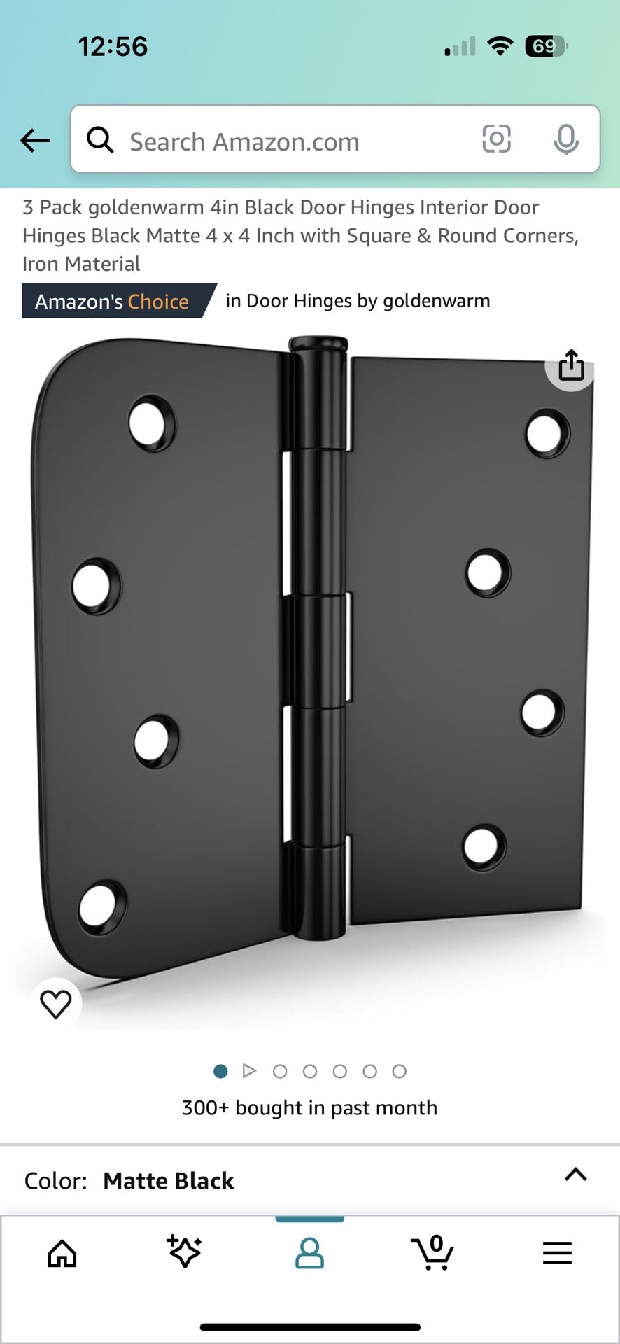 4in Black Door Hinges