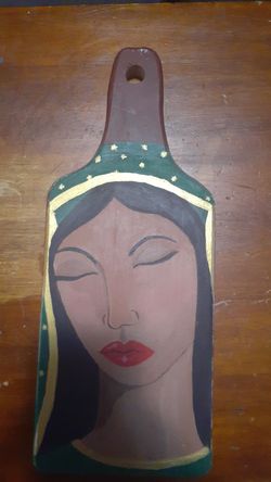 Hand painted wooden paddle