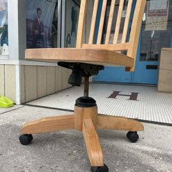 Wooden Swivel Rocking Office Chair