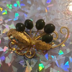 Vintage Brooch REAL Jade 