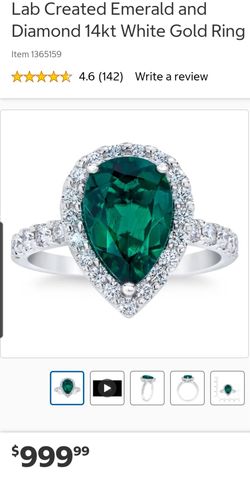 14kt white gold and emerald set of Ring, earing and necklace