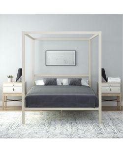 Queen canopy bed with Serta mattress