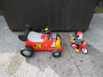 MICKEY MOUSE ROADSTER AND ELECTRIC TOY. READ DETAILS