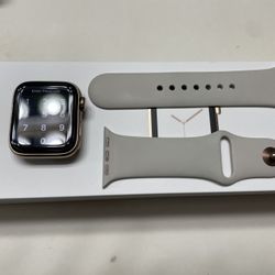 Apple Watch Series 4 (GPS + Cellular) 40mm Stainless Steel Case with Stone Sport Band - Gold Stainless Steel 