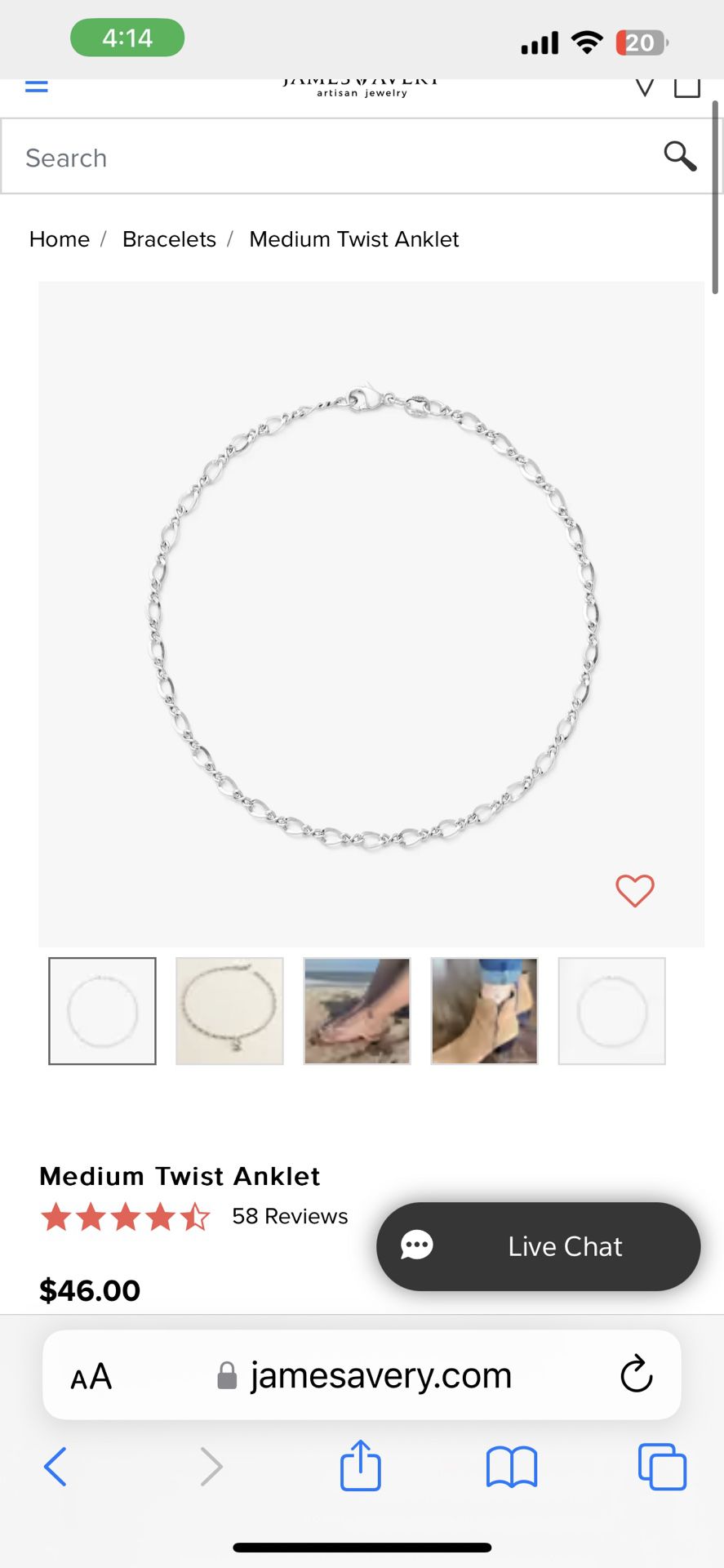James Avery Anklet 