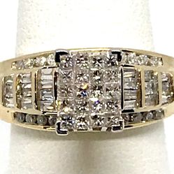 10K 1CT diamond ring size 7 CLEARANCE