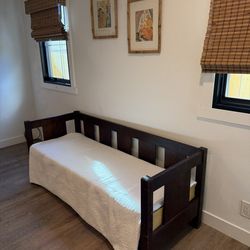 Stickley Antique mission style couch, wood couch, vintage Art Deco Couch