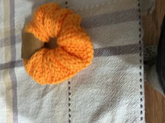 Neon orange hair tie / wristband