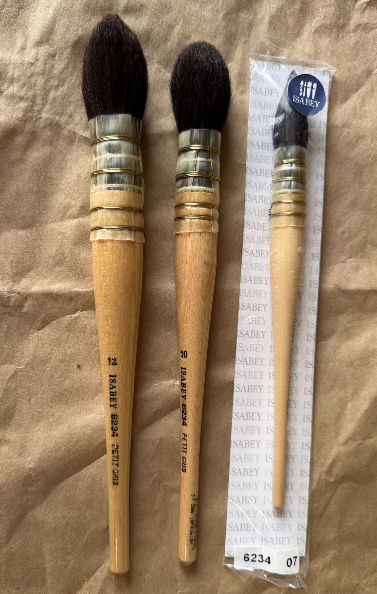 #(3 Brushes)Isabey Original Siberian Blue Squirrel Brush - Quill Mop, Size 7, Size 10, Size 12 #Brand New