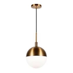 Meyer&Cross Orb 1-Light Large Globe Brass and Frosted Glass Pendant $40