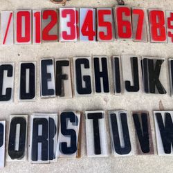 Vintage Lot of 532 Sign Letters Numbers Symbols Plastic Outdoor Marquee 9”