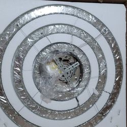 MEEROSEE Modern Crystal Chandelier Lighting Contemporary LED Ceiling Lamp Adjustable Stainless Steel