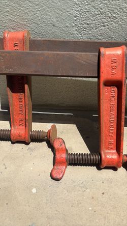 Vintage 37” Wetzler Wing Nut Bar Clamps (Set of 2) – Heavy-Duty & Rare Find! 🛠️