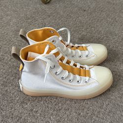 High Top Yellow Converse Shoes Size 6 in Women 
