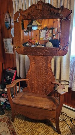 Victorian Quarkersawn Oak Hall Tree