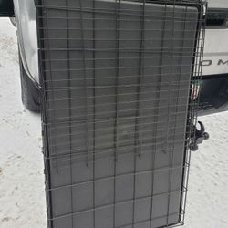 Large dog crate with pan