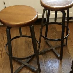 Industrial Adjustable Swivel Counter Stools (Set Of 2)