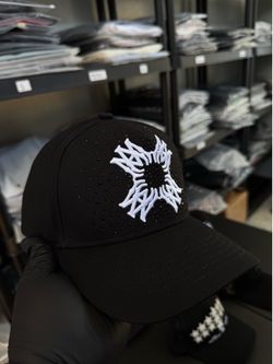 Amiri Black White Rhinestone SnapBack Hat
