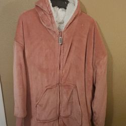 Sherpy Serpa With Hoodie Woman’s Jacket Oversized Rose Color sz Large