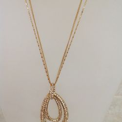 Crystal Necklace on a 36” Double Chain