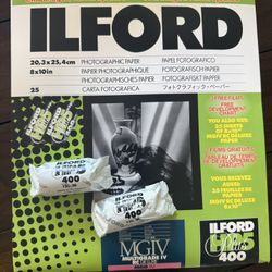 Vintage ILFORD HP5 Plus 400 Value Pack - SEALED - 2 Rolls 35mm & 25 Sheets 8x10 Paper