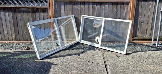2 Vinyl Windows 60x36 Slider