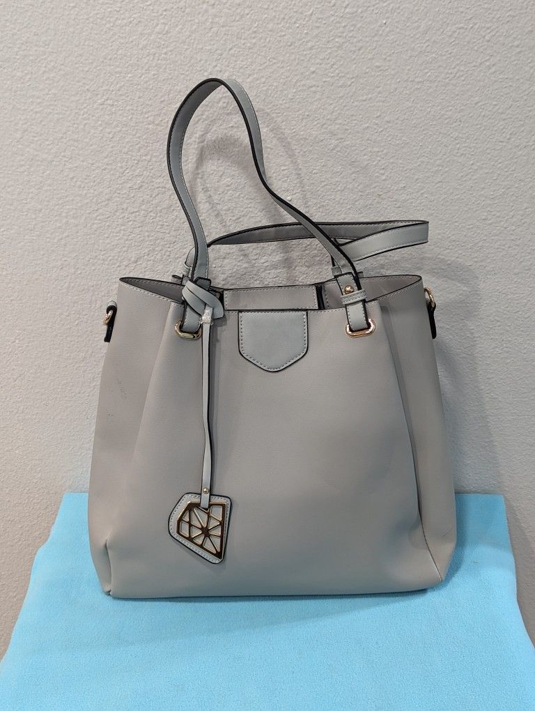 Large Light Grey 🩶 Women Tote Shoulder Bag with Cards Holder pocket inside