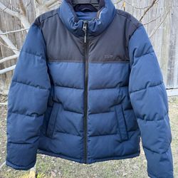NEW - Levi's Jacket Blue/Black Arctic Cloth Bubble Puffer Full Zip Men's Small